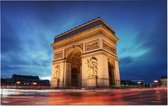 Arc de Triomphe bij blauwe avondgloed in Parijs  - Foto op Forex - 45 x 30 cm