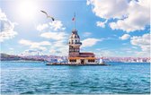 Leandertoren (Kiz Kulesi) in de Bosporus in Istanbul - Foto op Forex - 60 x 40 cm