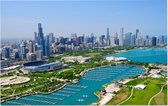 Lake Michigan en skyline van Chicago in Illinois - Foto op Forex - 60 x 40 cm
