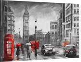 Karakteristieke tekening van het straatbeeld van Londen - Foto op Canvas - 45 x 30 cm