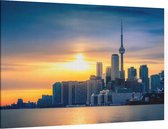 De schitterende skyline van Toronto bij zonsondergang - Foto op Canvas - 45 x 30 cm