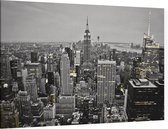 Artistiek beeld van de skyline van New York bij nacht - Foto op Canvas - 45 x 30 cm