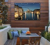 Nachtelijke skyline van Venetië met het Canal Grande - Foto op Tuinposter - 150 x 100 cm