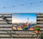 Stijlvolle skyline van Berlijn met beroemde televisietoren - Foto op Tuinposter - 60 x 40 cm