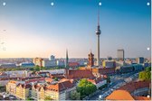 Stijlvolle skyline van Berlijn met beroemde televisietoren - Foto op Tuinposter - 225 x 150 cm