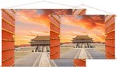 Uitzicht op de Witte Pagoda van Beihai Park in Beijing - Foto op Textielposter - 120 x 80 cm