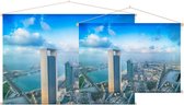 Panoramisch beeld van de skyline van Abu Dhabi - Foto op Textielposter - 45 x 30 cm