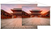 De oude Sensoji-ji tempel in Tokio bij ochtendgloren - Foto op Textielposter - 60 x 40 cm