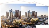 De skyline van downtown cityscape Los Angeles - Foto op Textielposter - 60 x 40 cm