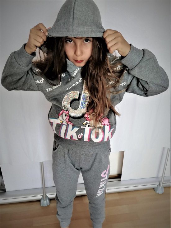 TikTok - vêtements licorne-grenouillère-pyjama-survêtement-jogging filles |  gris |... | bol.com