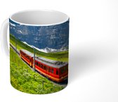 Mok - Koffiemok - Alpen - Trein - Rood - Mokken - 350 ML - Beker - Koffiemokken - Theemok
