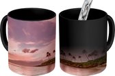 Magische Mok - Foto op Warmte Mok - Lucht - Strand - Roze - 350 ML