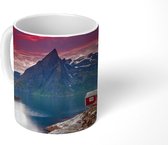 Mok - Roze zonsopkomst op de Lofoten - 350 ML - Beker