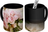 Magische Mok - Foto op Warmte Mok - Bos bloemen van roze pioenrozen - 350 ML