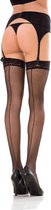 Lace top sheer thigh high w. backseam