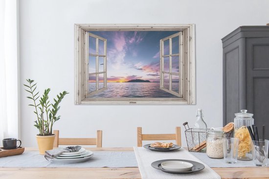 Tableau Toile Transparente - Mer - Île - 140x90 cm - Décoration murale