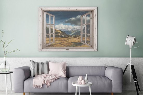 Toile Peinture Bois - Transparente - Berg - 120x90 cm - Décoration murale