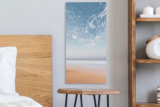 Toile Peinture Plage - Eté - Mer - 20x40 cm - Décoration murale