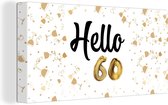 Peinture sur toile Anniversaire - 60 ans - Décoration - 160x80 cm - Décoration murale