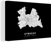 Tableau sur Toile Utrecht - Carte - Nederland - 60x40 cm - Décoration murale