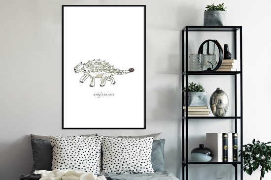 Cadre photo avec affiche - Chambre d'enfant - Dinosaurus - Ankylosaure - Garçons - Filles - Enfants - 80x120 cm - Cadre pour affiche