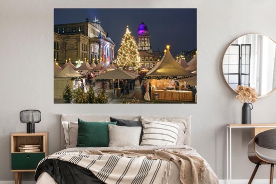 Affiche typique du marché de Noël de Berlin 150x75 cm - Tirage photo sur Poster (décoration murale salon / chambre) / Affiche Villes