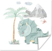 Poster Nursery - Arbre - Dinosaurus - Garçon - Fille - Enfants - 50x50 cm - Poster Nursery