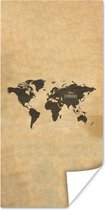 Wereldkaart Muur - Wereldkaart - Vintage - Explore - 40x80 cm - Poster