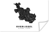 Poster Overijssel - Nederland - Wit - Plattegrond - 90x60 cm - Stadskaart