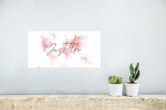 Carte du Wereldkaart murale - Carte du Wereldkaart - Proverbes - Pastel - 40x20 cm - Affiche