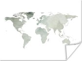 Wereldkaarten - Wereldkaart - Groen - Wit - 80x60 cm