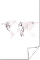 Affiche - Wereldkaart - Marbre - Classique - 80x120 cm