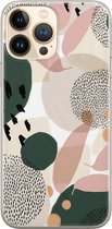 iPhone 13 Pro Max hoesje siliconen - Abstract print - Soft Case Telefoonhoesje - Print / Illustratie - Transparant, Multi