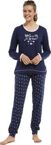 Pastunette dames pyjama - Blue Flowers  - 50  - Blauw