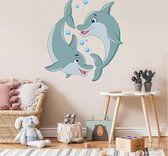 Muursticker Dolfijnen Vrienden | Wanddecoratie | Duurzaam Product | Dieren | Muurdecoratie | Slaapkamer | Kinderkamer | Babykamer