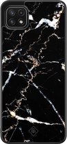 Samsung A22 5G hoesje - Marmer zwart | Samsung Galaxy A22 5G case | Hardcase backcover zwart
