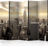 Vouwscherm - Het licht van New York 225x172cm  , gemonteerd geleverd, dubbelzijdig geprint (kamerscherm)