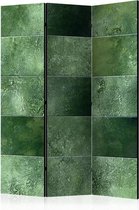 Vouwscherm - Groene puzzel 135x172 cm , gemonteerd geleverd (kamerscherm) dubbelzijdig geprint