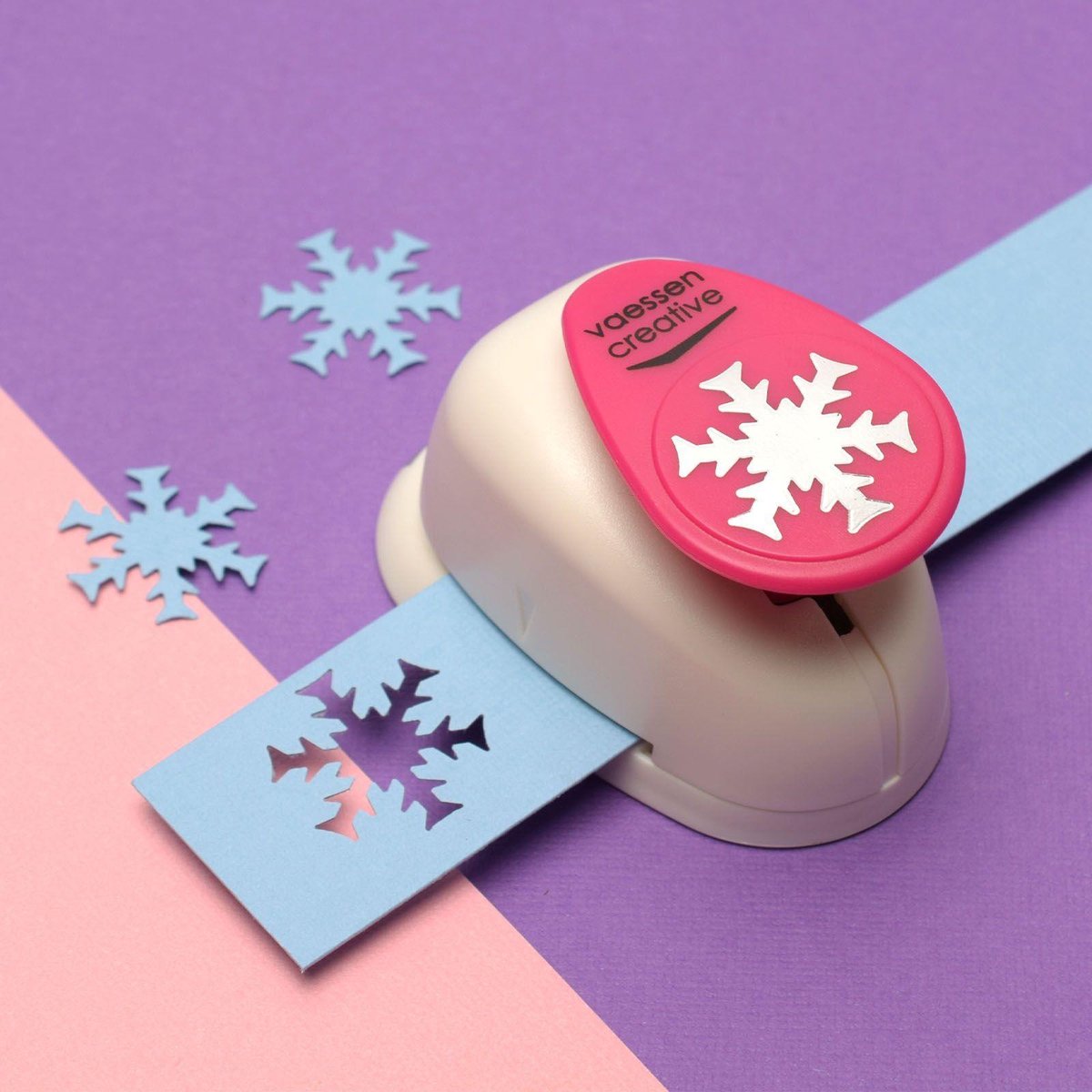 Vaessen Creative Ponsen bloem - 8 x 8,7 cm - stans voor knutselpapier, gekleurd papier, scrapbookpapier of decoupagepapier