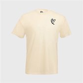 T-SHIRT VELVET BLACK HEART OFF WHITE (S)