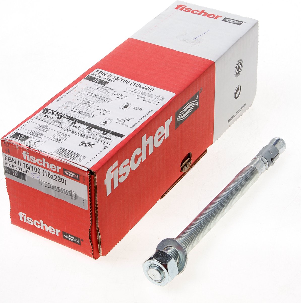 Fischer Snelbouwanker - FBN II - M16 x 220mm 16/100