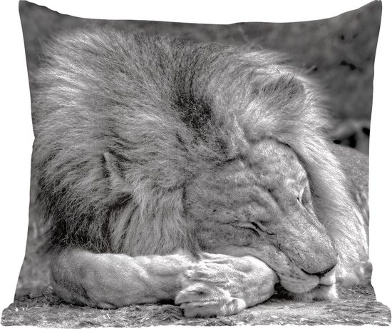 Sierkussens - Kussen - Slapende leeuw - 60x60 cm - Kussen van katoen