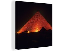 Tableau sur toile La pyramide de Khéops la nuit - 50x50 cm - Décoration murale
