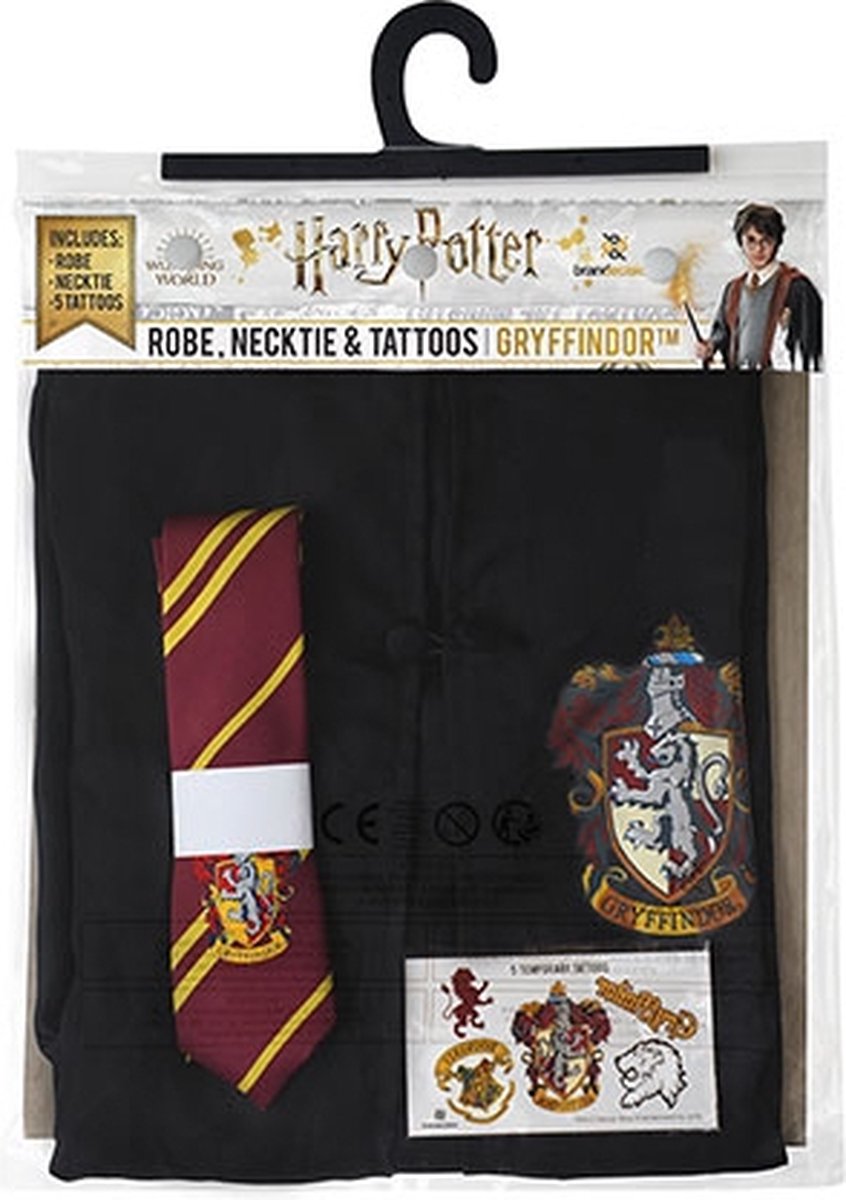 Harry Potter set robe, cravate & tatouage Gryffondor (M) – The Little  Wizard's Brussels House
