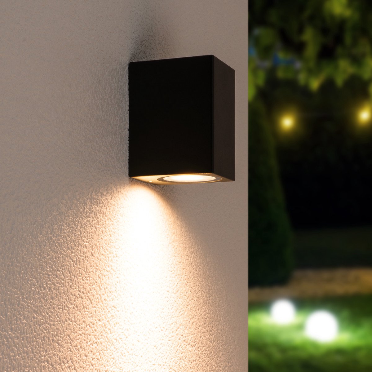 HOFTRONIC Marion - LED Wandlamp - Downlight (1 Lichts) - 5W GU10 2700K Warm wit licht - IP44 Waterdicht - Geschikt als wandlamp buiten wandlamp badkamer en wandlamp binnen - Buitenlamp - Tuinverlichting - 3 jaar garantie