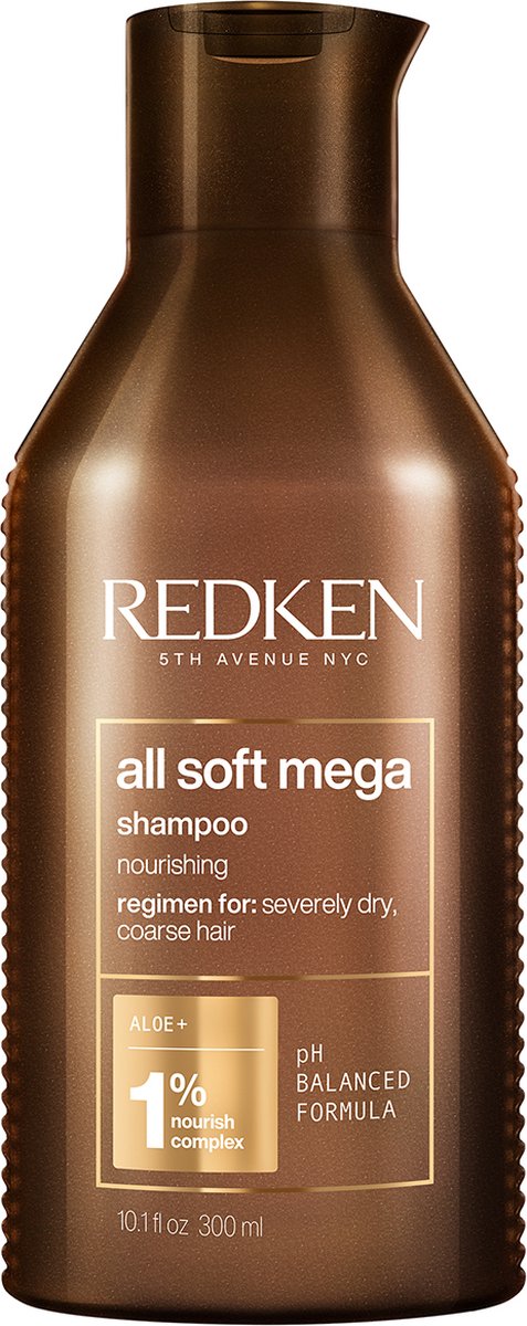 Redken All Soft Mega Shampoo 300ml - Normale shampoo vrouwen - Voor Alle haartypes