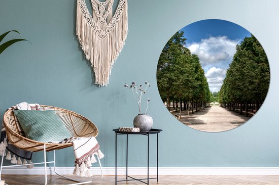 Le jardin du Louvre aux beaux arbres verts Cercle mural aluminium ⌀ 140 cm
