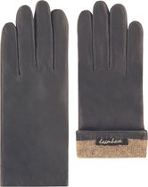 Leren handschoenen dames met wolmix voering model Dover Color: Dark grey, Size: 8.5