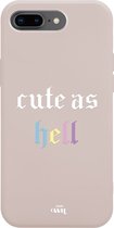 iPhone 7/8 Plus - Cute As Hell Beige - iPhone Rainbow Quotes Case