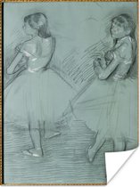 Deux danseurs - Peinture d' Edgar Degas Poster 120x160 cm - Tirage photo sur Poster (décoration murale salon / chambre) XXL / Groot format!